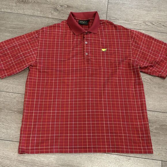 Masters Bobby Jones Golf Polo Shirt Mens Large Red Augusta National Logo Vintage - Picture 2 of 6